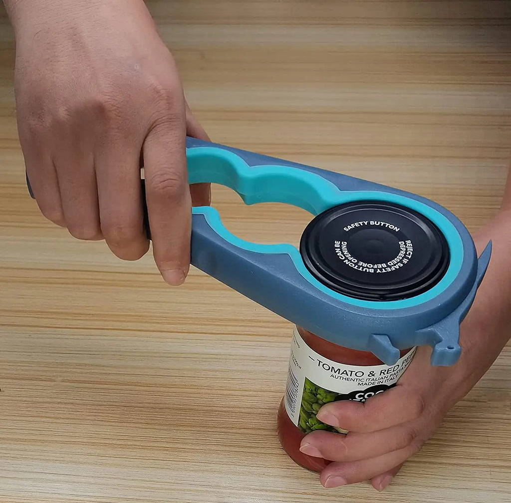 Multi-Purpose Jar, Bottle & Can Opener – Easy Grip Kitchen Tool for Seniors, Arthritis, Weak Hands & Low Strength Users