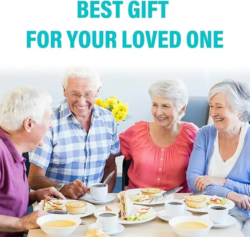Adaptive Utensils 4Pcs for Hand Tremors,Elderly, Arthritis,Parkinsons-Built up Utensils for Adults 2.5Oz Each, Silverware Set with Handle, Flatware Cutlery Set for Seniors