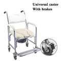 3-In-1 Multifunction Rolling Seat Wheeled Mobile Toilet Commode Shower Chair, Shower&Toilet Helper with Wheels for Home Use