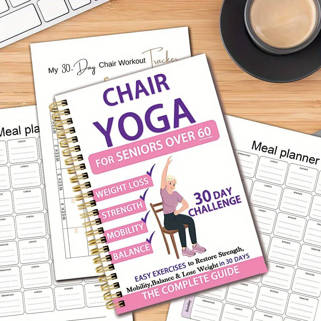 Senior Fitness Chair Exercise Book, Yoga Coiledrope Workout Guide, Elderly Health & Wellnesstraining Manual, Home Gym Equipment Accessory