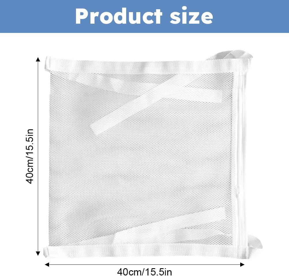 Shoe Drying Bag, Reusable Sneaker Drying Mesh Bags, Laundry Bag for Dryings Shoes, with Zipper Strap for Washing Machine, Shoes, Clothing, for Most Dryers Door(Color:White)