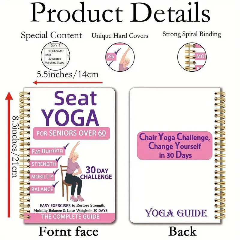 Senior Fitness Chair Exercise Book, Yoga Coiledrope Workout Guide, Elderly Health & Wellnesstraining Manual, Home Gym Equipment Accessory