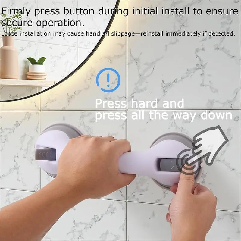 Shower Grab Bar with Suction Cups for Bathroom & Shower, Removable and Easy to Install, Strong Suction, Safe and Reliable, Especially Suitable for Elderly and Children
