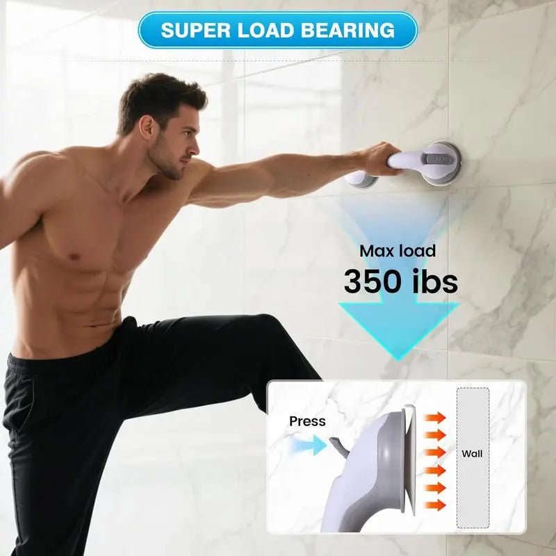 Shower Grab Bar with Suction Cups for Bathroom & Shower, Removable and Easy to Install, Strong Suction, Safe and Reliable, Especially Suitable for Elderly and Children