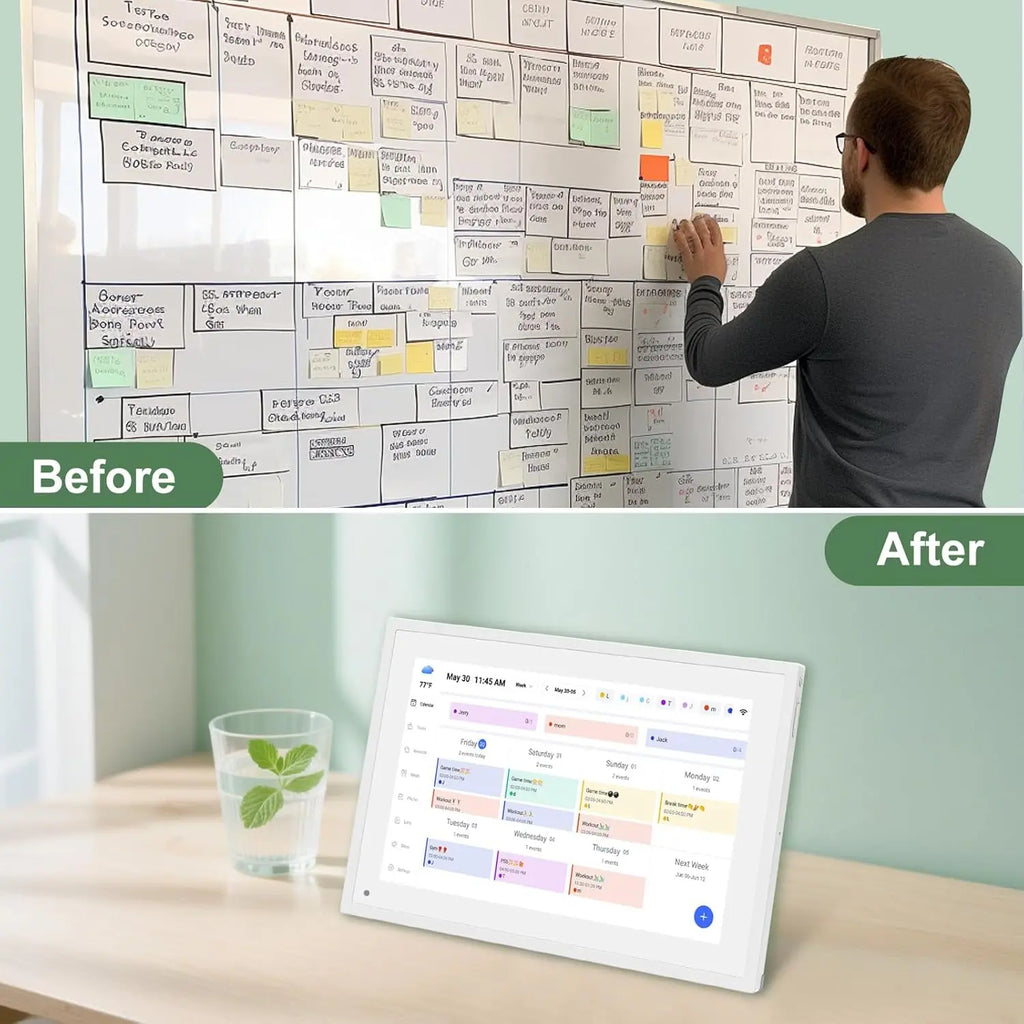 10.1 Inch Smart Digital Calendar with Chore Charts, Family Schedules & Meal Planner, Featuring HD Touchscreen, Auto-Rotate Display, Built-In Digital Picture Frame and Free App Photo/Video Sharing
