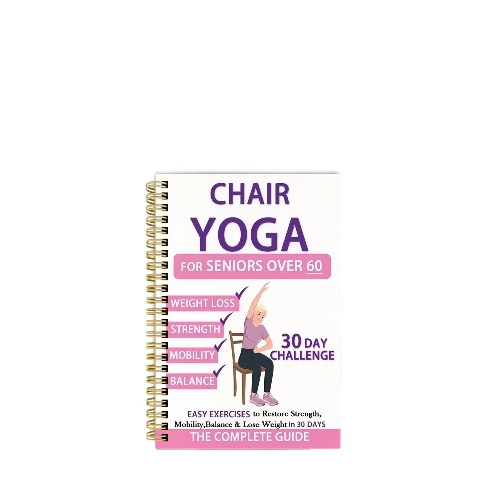 Senior Fitness Chair Exercise Book, Yoga Coiledrope Workout Guide, Elderly Health & Wellnesstraining Manual, Home Gym Equipment Accessory