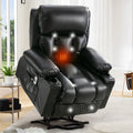 Power Lift Recliner Chair with Massage & Heat for Elderly - Large Electric Lift Chair with USB Port, Cup Holders, Side Pockets - Living Room Bedroom Single Sofa