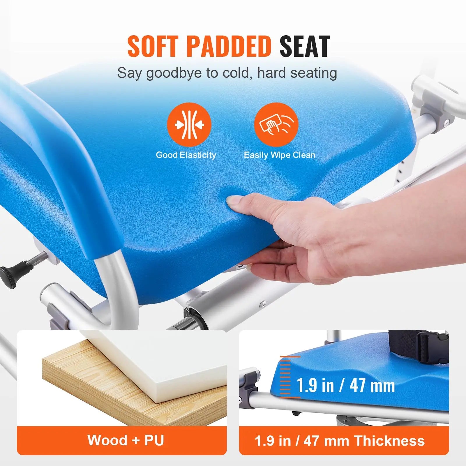 VEVOR Sliding Tub Transfer Bench with 360 Degree Swivel Seat, Summervibes,Summervibes, Sliding Shower Chair with Pivoting Armrest & Padded Seat and Safety Belt, Height Adjustable Bath Chair for Elderly Disabled 330LBS